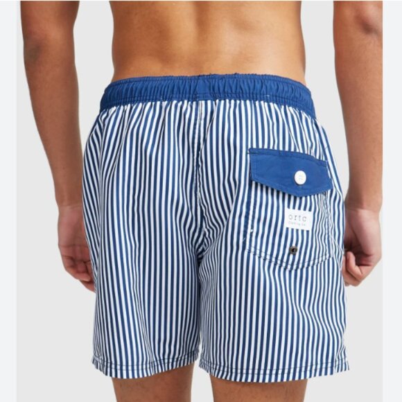 ORTC Manly Navy Stripe Swim Trunks Blue & White Size XL (36) NWT - Picture 2 of 7